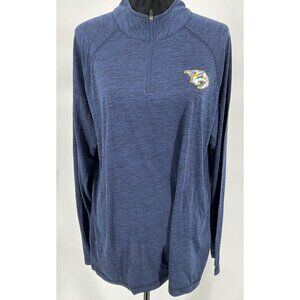Navy Blue Fanatics NHL Nashville Predators Mens 1/4 Zip‎ Pullover XL Polyester